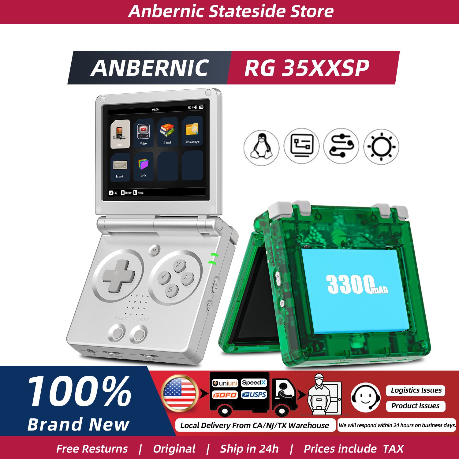 Gaming Console 5 Year Old - Игровая консоль ANBERNIC RG35XXSP FILP с