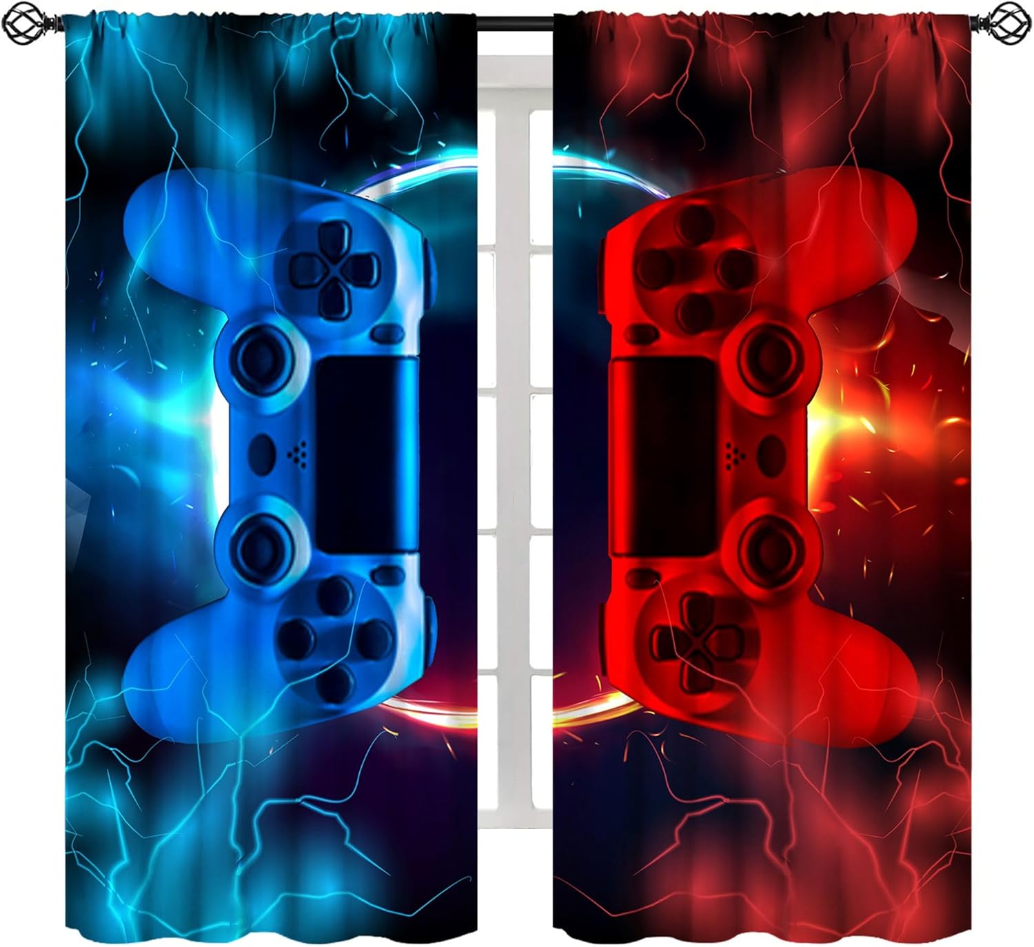 Gaming Console Cafe - Игровые шторы в стиле поп-культуры с